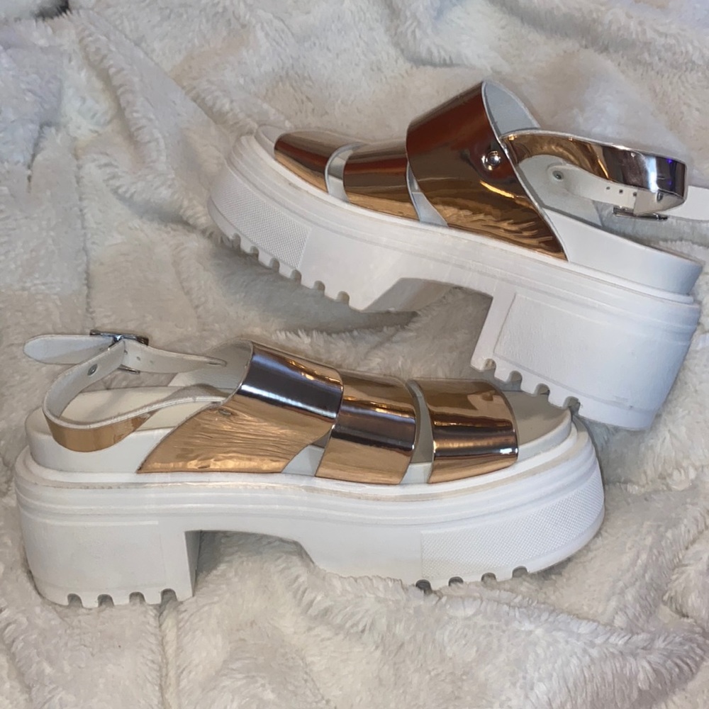 ASOS bronze platform sandals